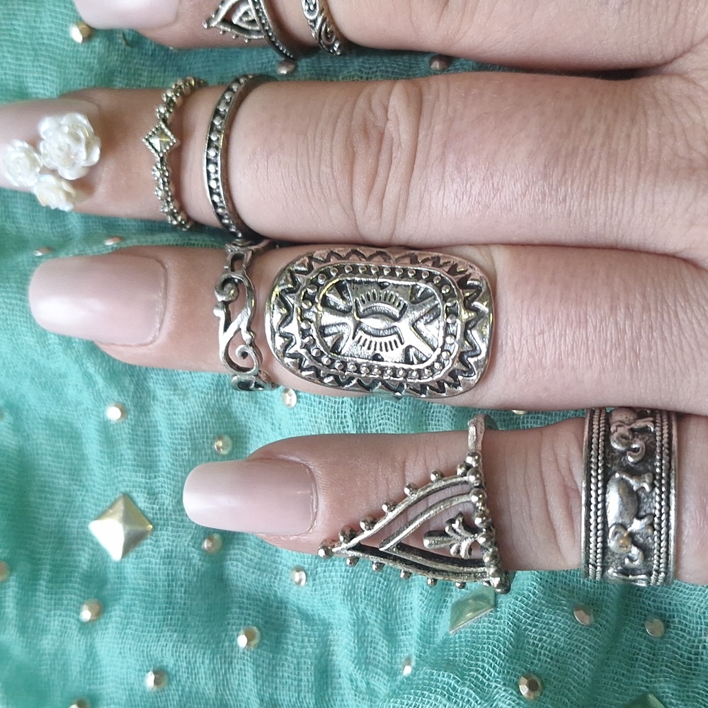 Antique sliver ring set 8pc - Picture 3 of 3